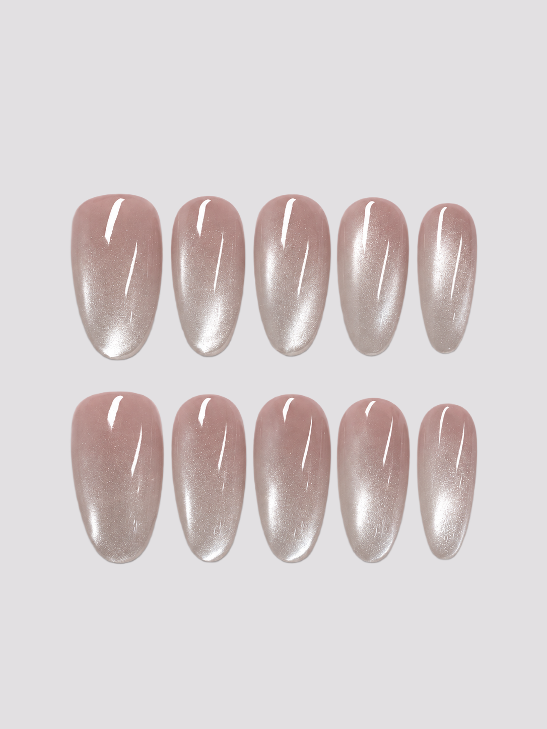 Bare Glow medium oval press-on nails – flat-lay product view