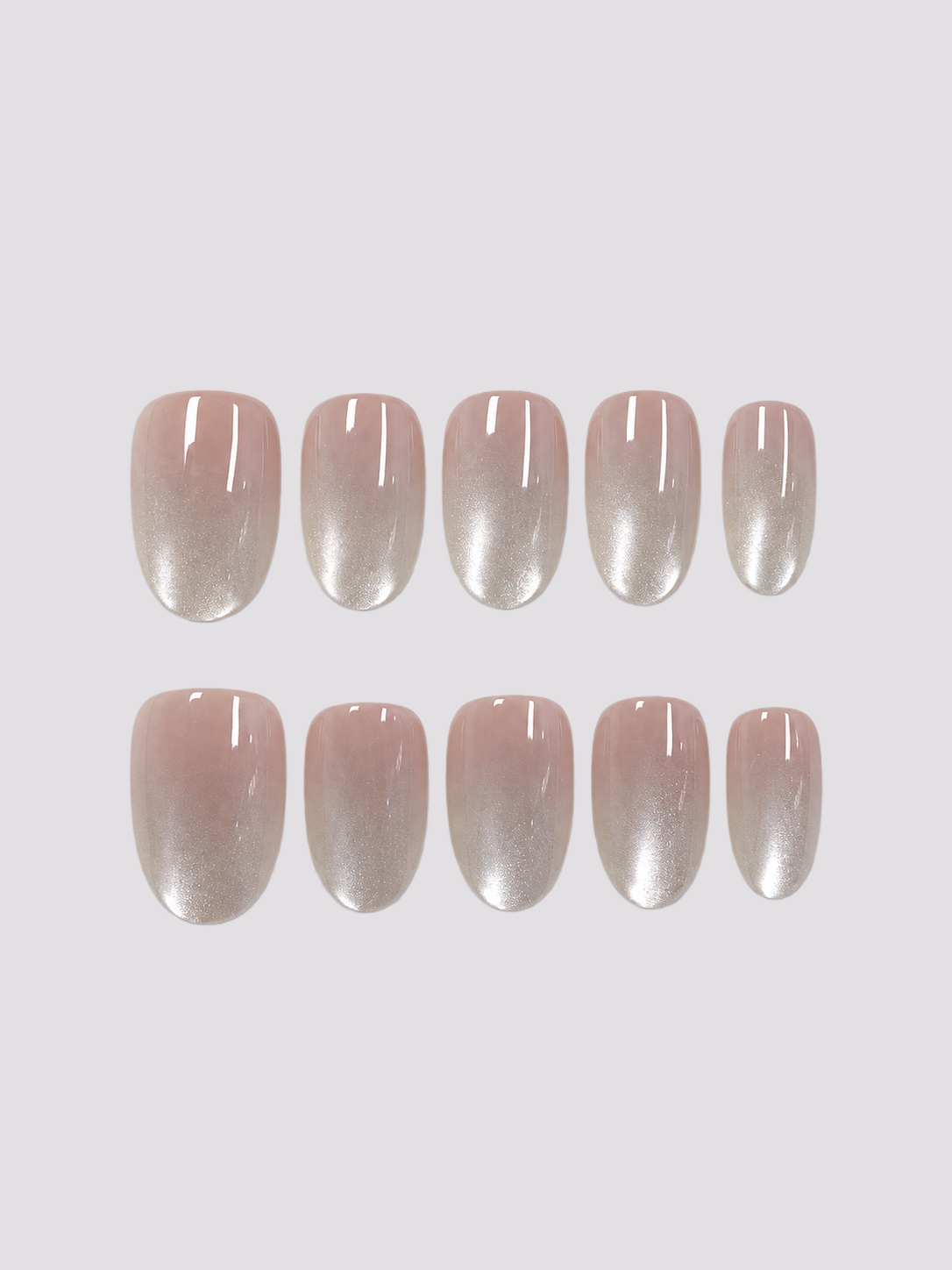 Clean Glow short oval press-on nails – worn on hands