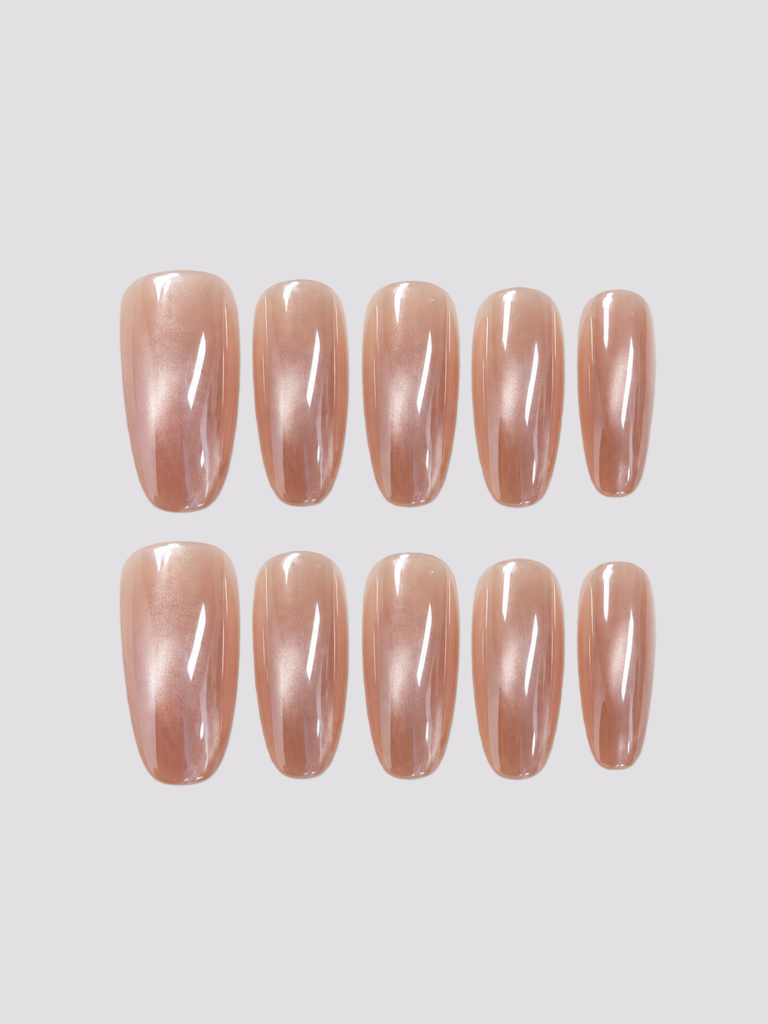 Peach Glow medium oval press-on nails – flat-lay product view