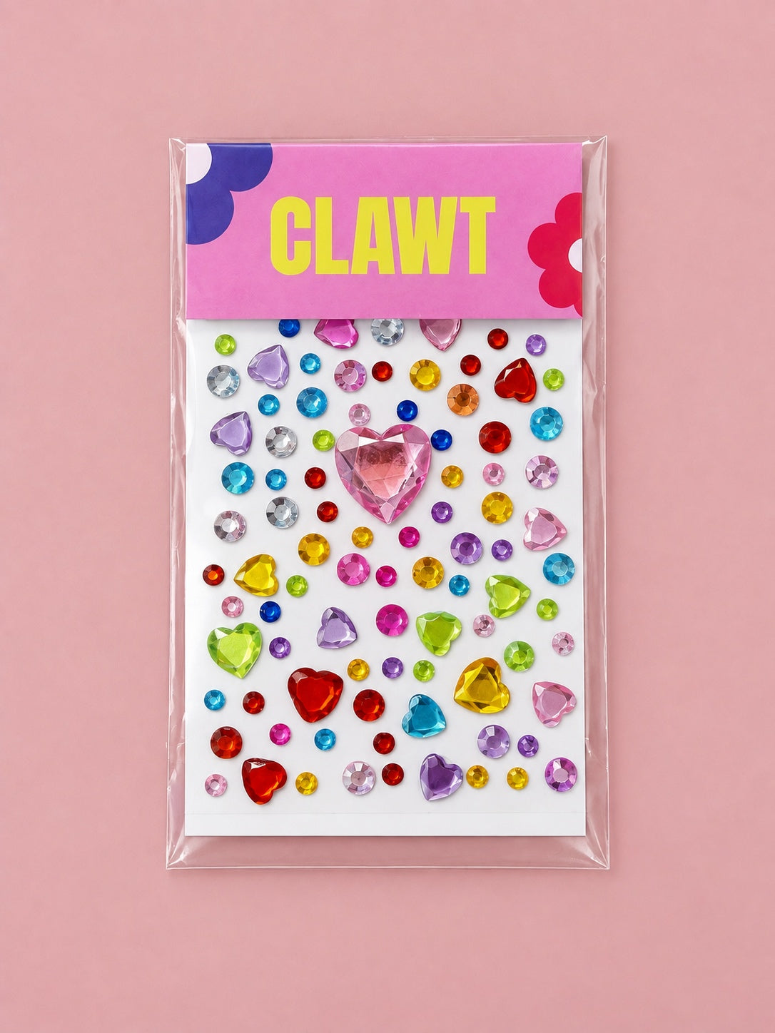 Colour Pop Nail Gems – Heart Gems – packaged nail gems, flat-lay product view