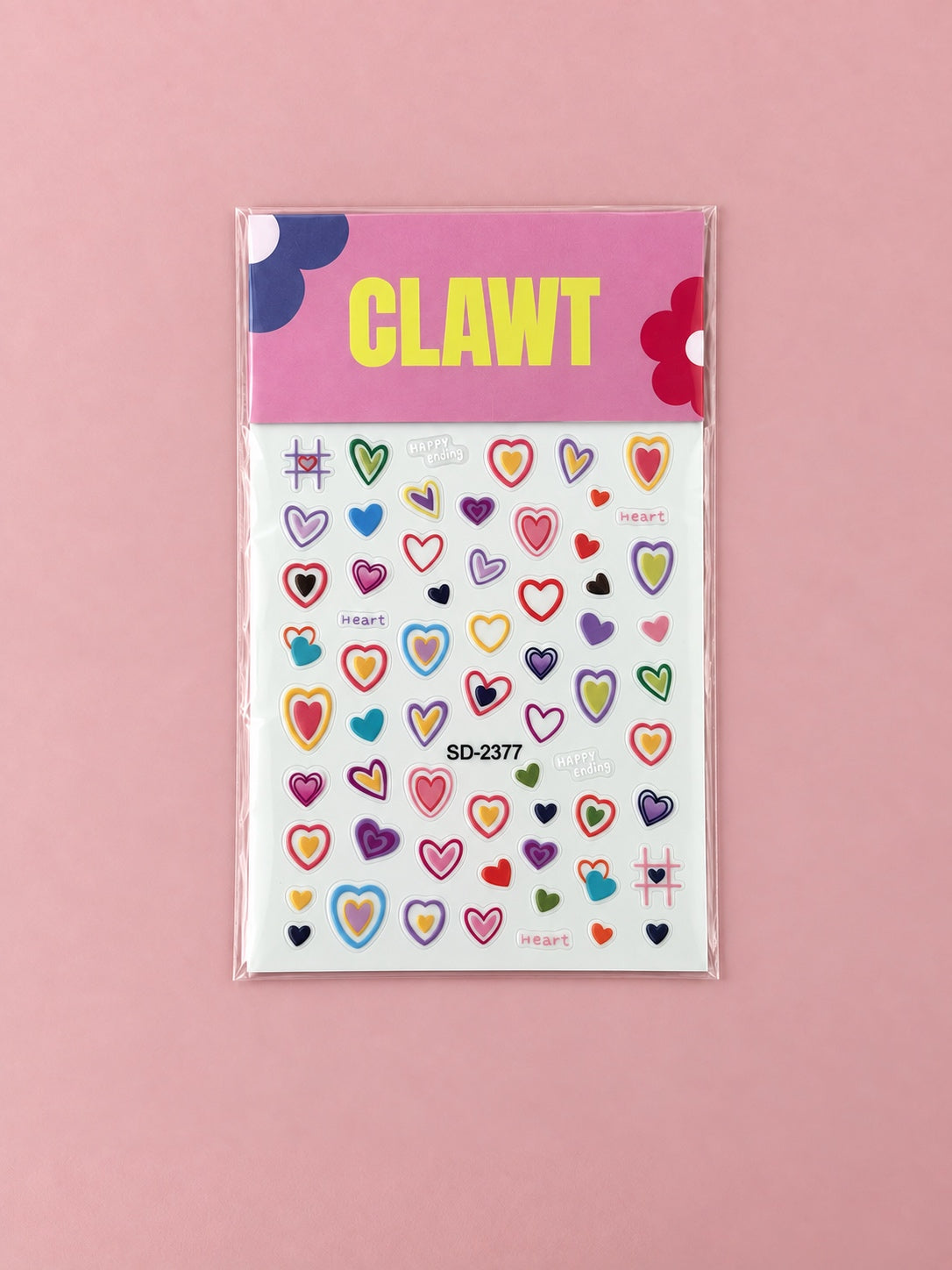Love Loop Nail Stickers – packaged sticker sheet, flat-lay product view