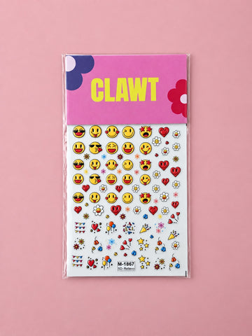 Party Mood Nail Stickers – packaged sticker sheet, flat-lay product view