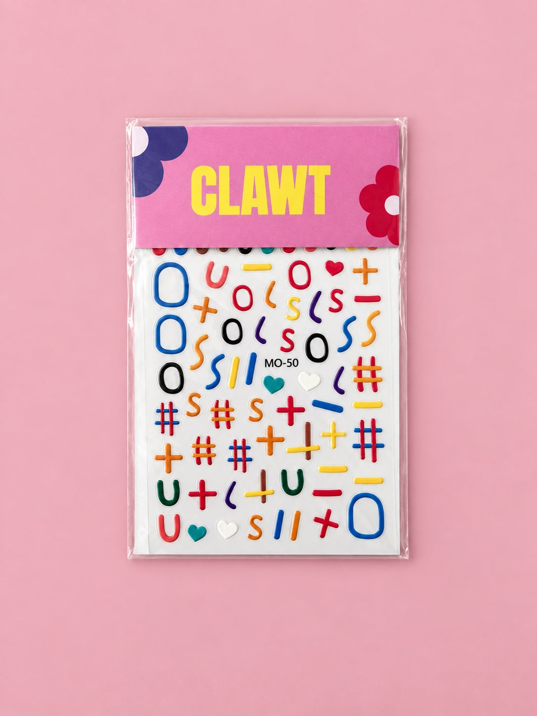 Pop Lines Nail Stickers in warm – packaged sticker sheet, flat-lay product view