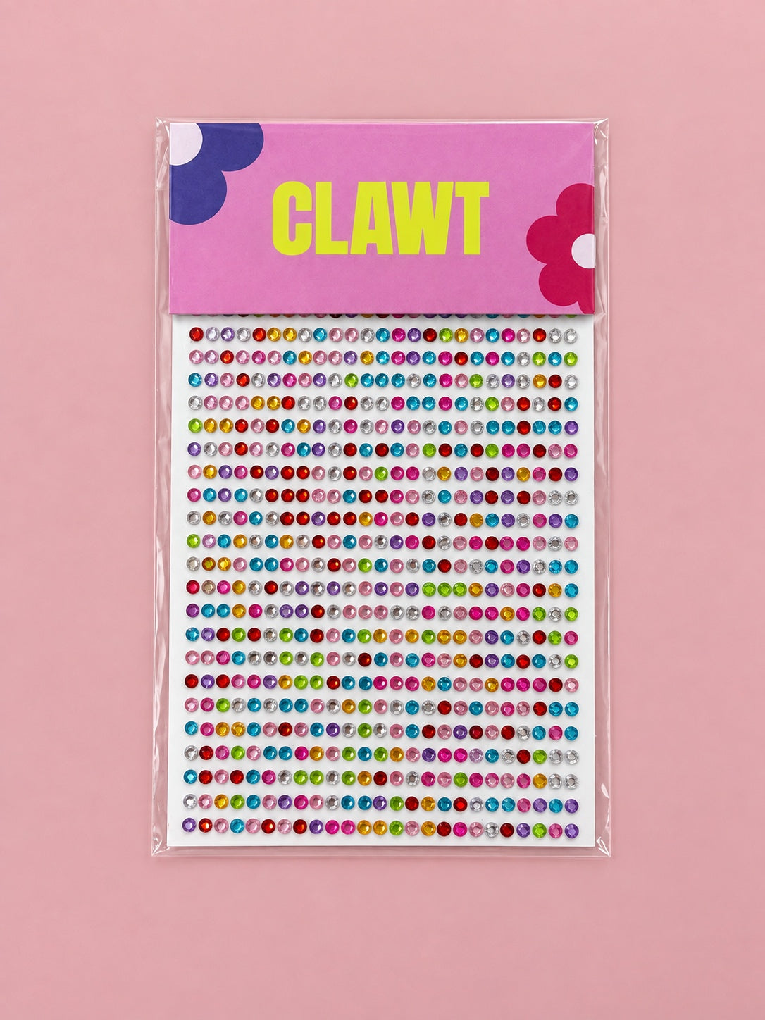 Rainbow Rhinestone Nail Gems – Mini – packaged nail gems, flat-lay product view