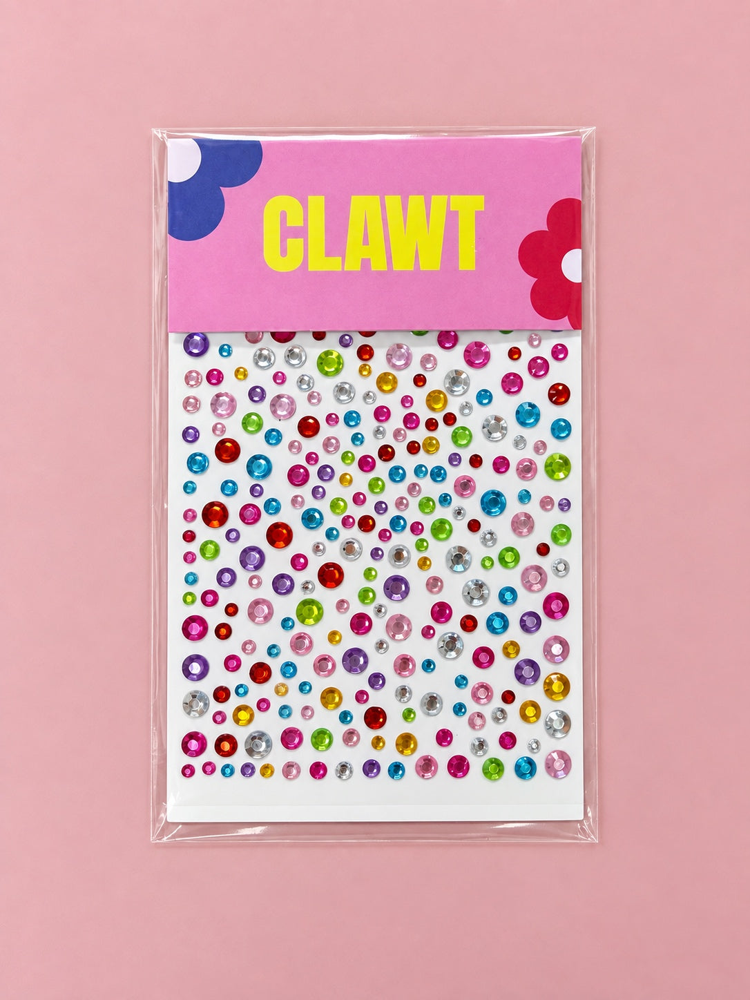 Rainbow Rhinestone Nail Gems – Mixed – packaged nail gems, flat-lay product view
