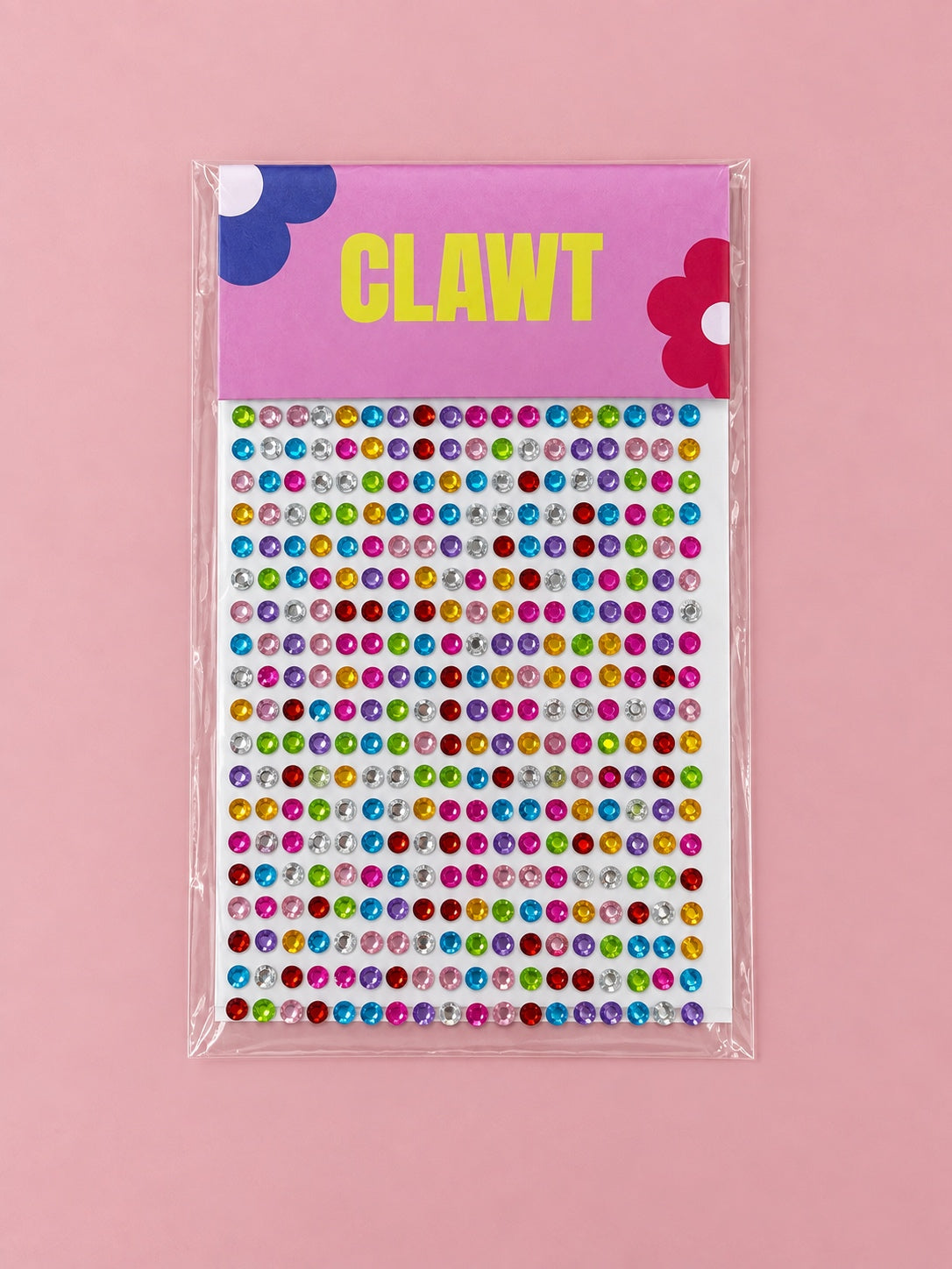 Rainbow Rhinestone Nail Gems – Small – packaged nail gems, flat-lay product view