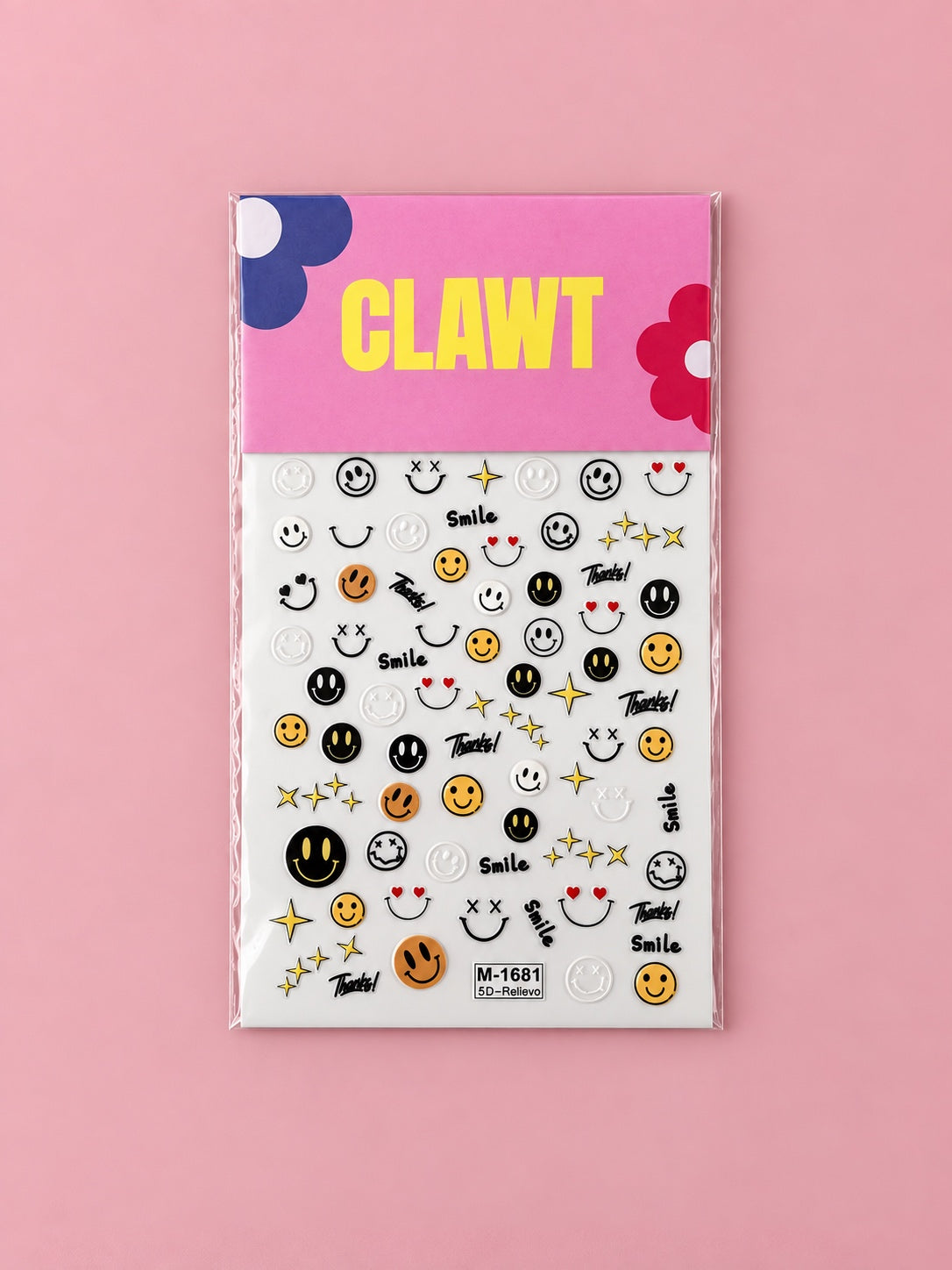 Smile Club Nail Stickers – packaged sticker sheet, flat-lay product view