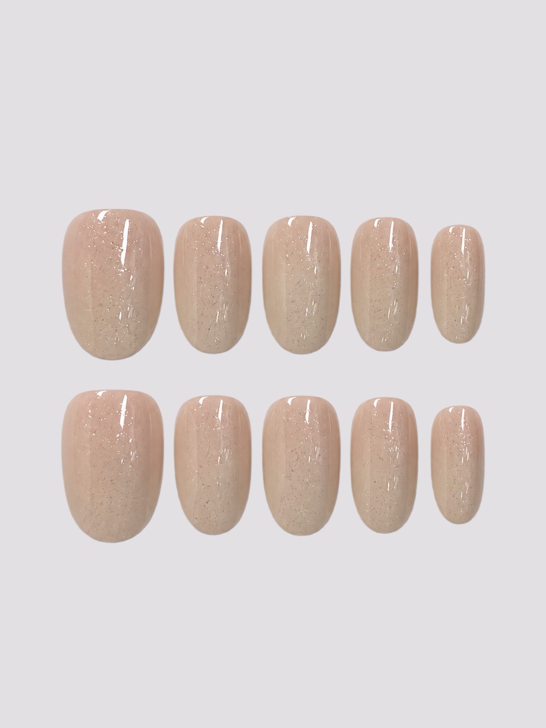Nude Whisper short oval press-on nails – flat-lay product view